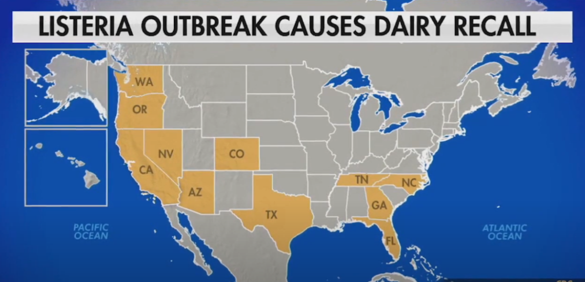 Nationwide Listeria Outbreak Prompts Recall of Over 60 Dairy Products