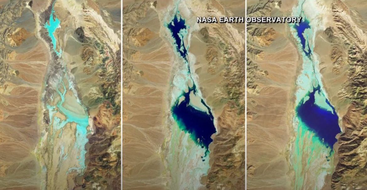 Revival in Death Valley: Kayakers Explore Resurrected Lake Manly Amidst Nature's Transformation