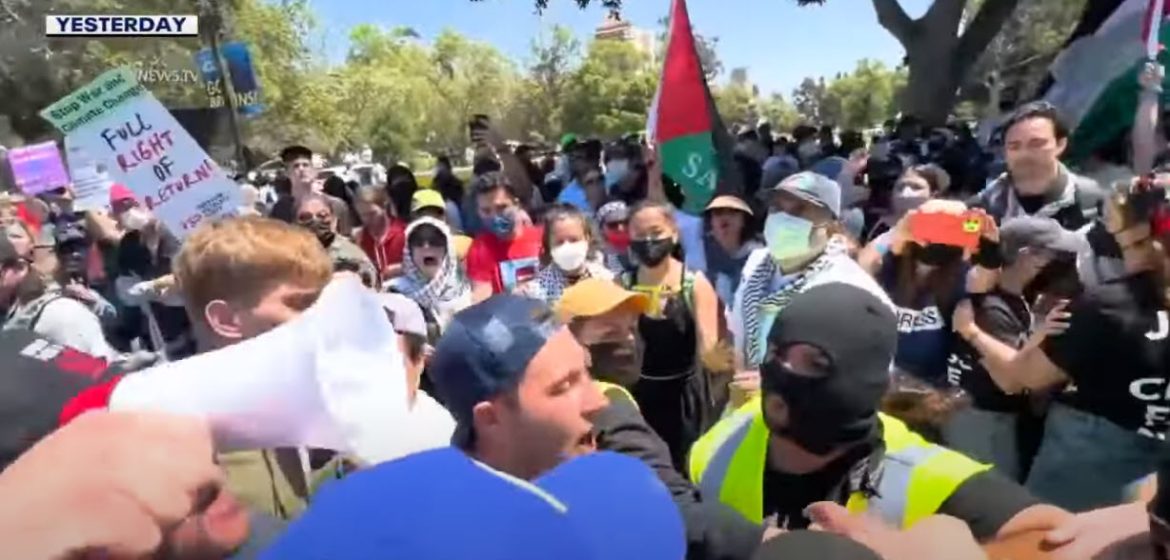 Dueling Protests Disrupt US Universities, Anti-Israel Encampments Clash with Pro-Palestinian Demonstrations