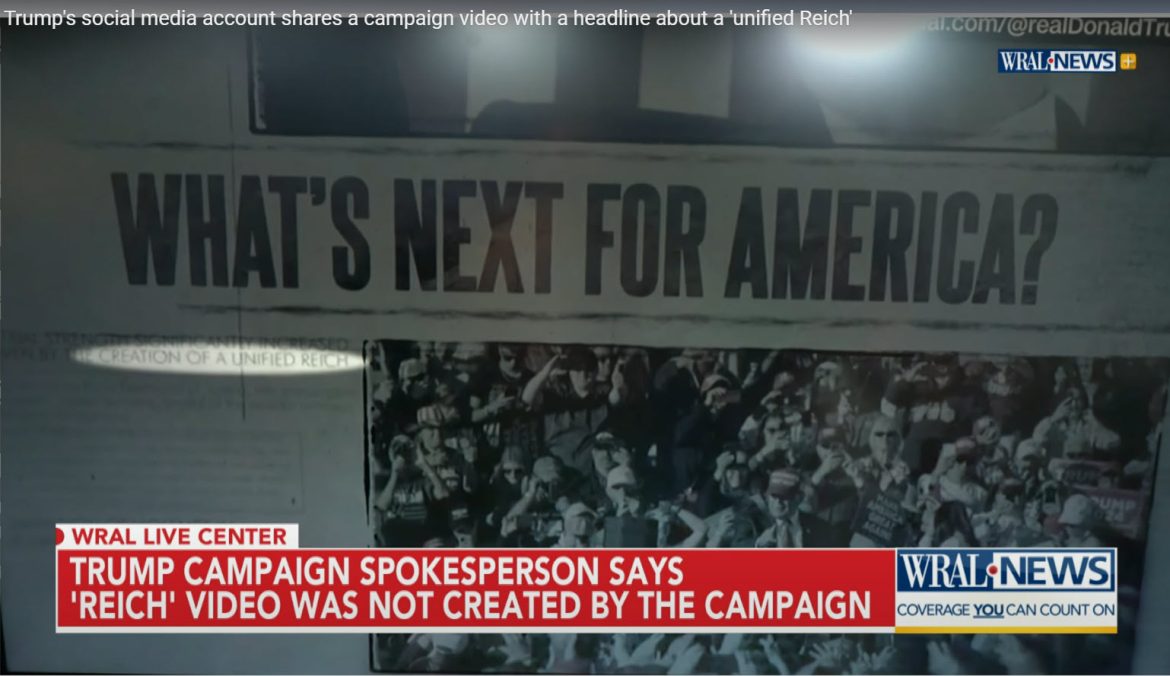 Trump Shares Video Suggesting Victory Will Bring 'Unified Reich,' Later Deletes Post