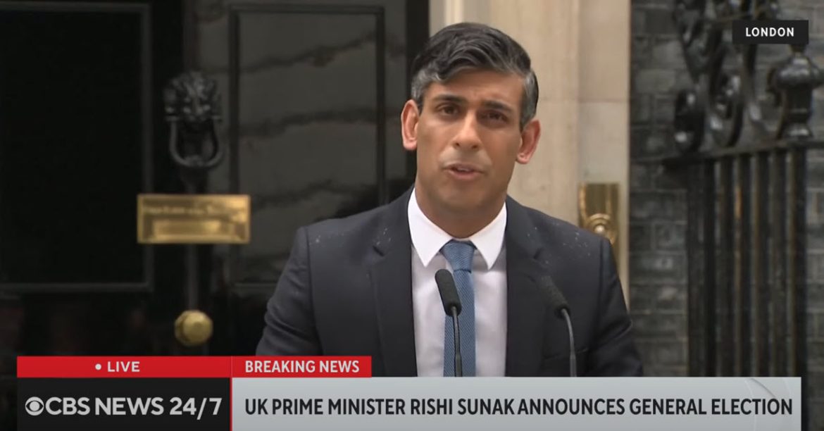U.K. Prime Minister Announces Surprise Election in July