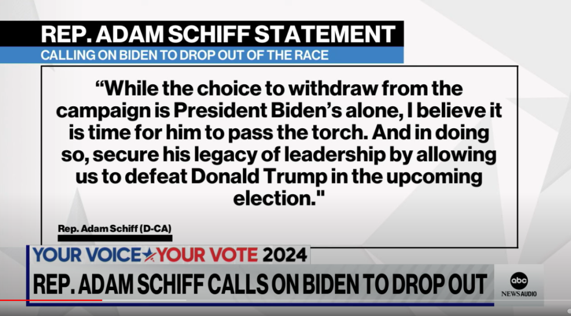 Democrats Distance Themselves From POTUS, Schiff Asks Biden to Quit Race