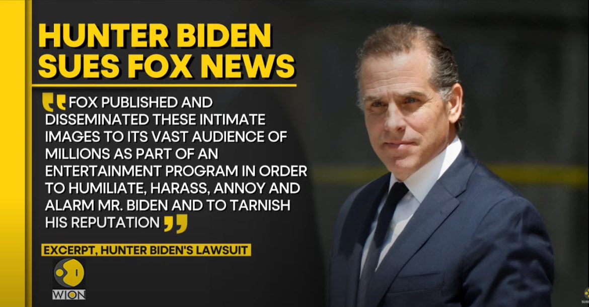 Hunter Biden Sues Fox News Over Miniseries Depicting Foreign Business Dealings