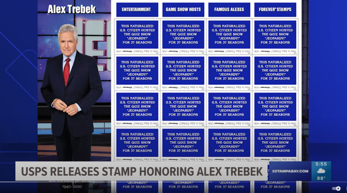 USPS Honors Alex Trebek with Forever Stamp as Wife Reflects on His Legacy
