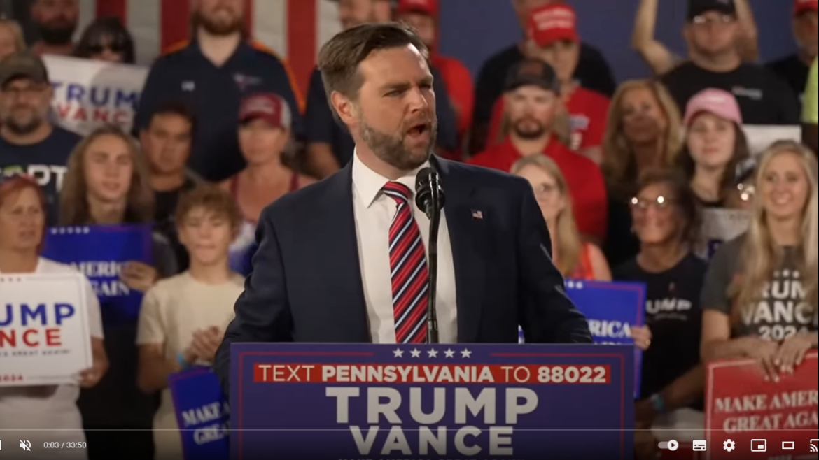JD Vance Criticizes Harris' Economic Policies in Pennsylvania Campaign Stop
