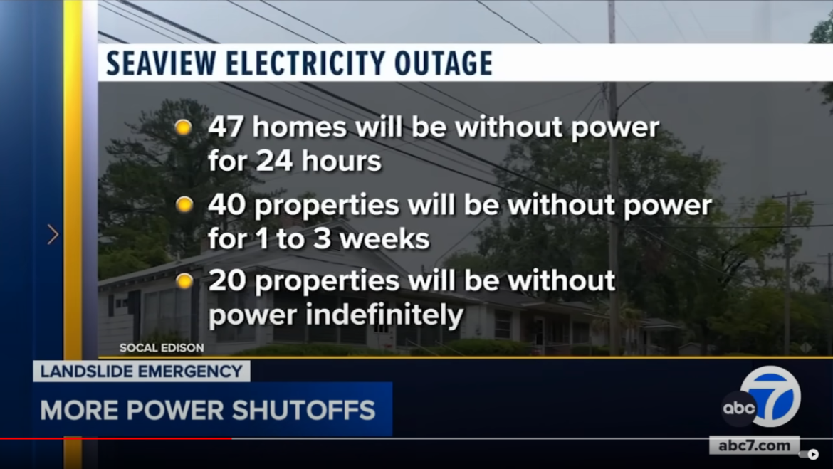 Power Shut Off to 245 Additional Homes in Rancho Palos Verdes Due to Landslide Risk