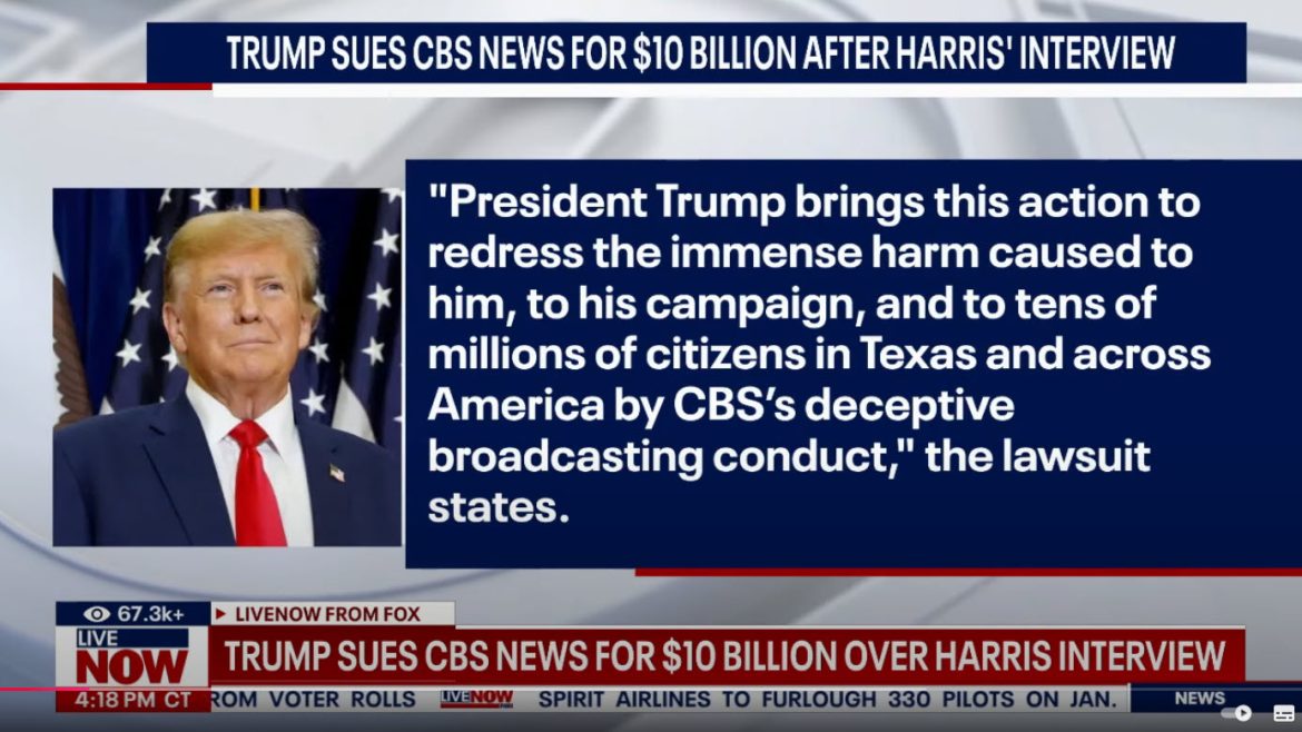 Trump Files $10 Billion Lawsuit Against CBS, Alleging Bias in “60 Minutes” Interview with VP Harris