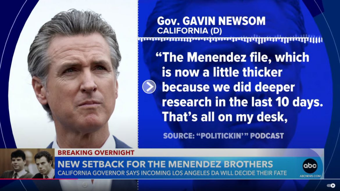California Governor Gavin Newsom Defers Clemency Decision for Menendez Brothers to Incoming DA