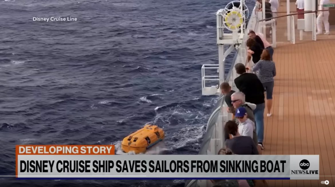 Disney Cruise Ship “Treasure” Rescues Four from Sinking Sailboat Off Florida Coast