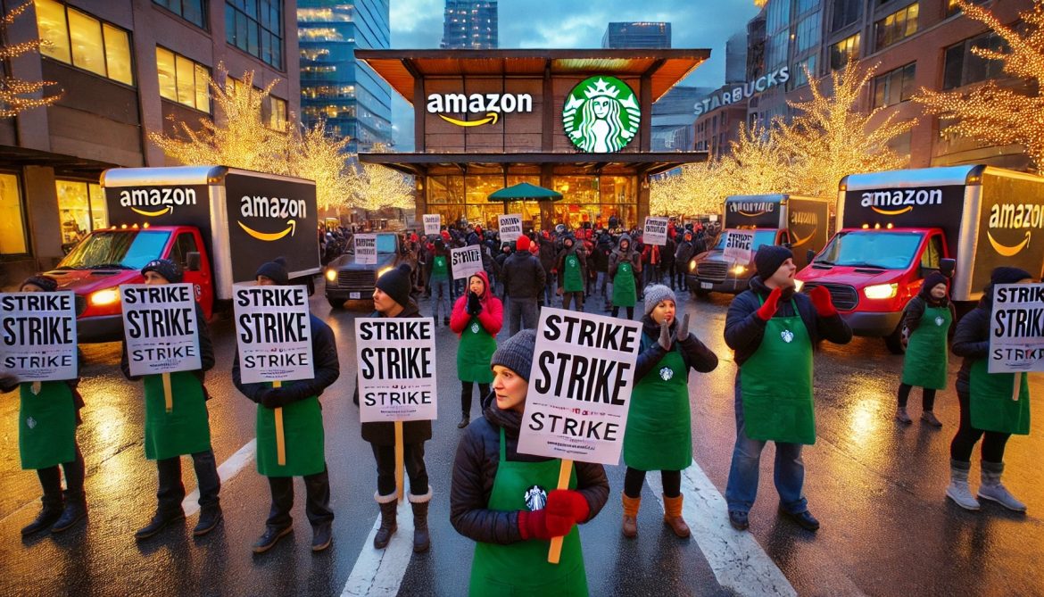 Amazon and Starbucks Strikes Expand Nationwide Amid Holiday Rush
