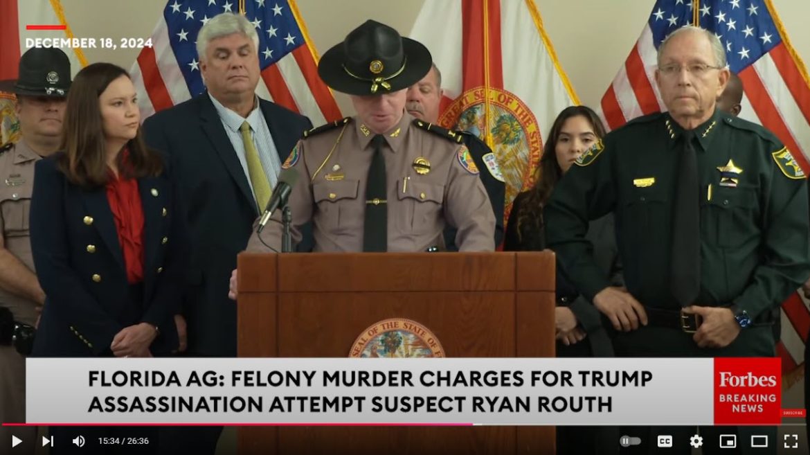 Florida Attorney General Pursues State Charges Against Alleged Trump Assassination Attempt Suspect