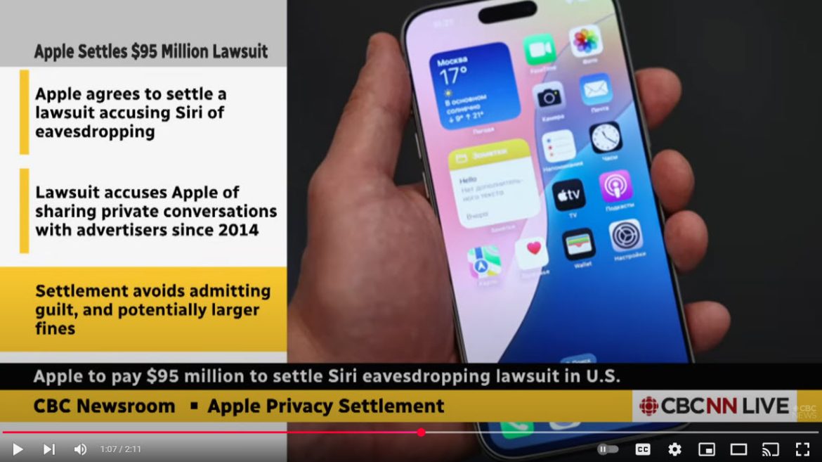 Apple Settles Siri Eavesdropping Lawsuit for $95 Million