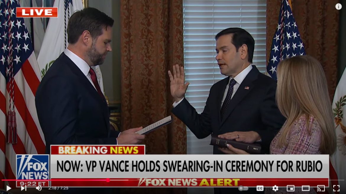 Marco Rubio Sworn In as Secretary of State, Makes History as First Latino in Role