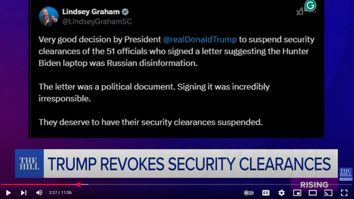Trump Revokes Security Clearances for 51 Intelligence Officials Over Hunter Biden Laptop Dispute