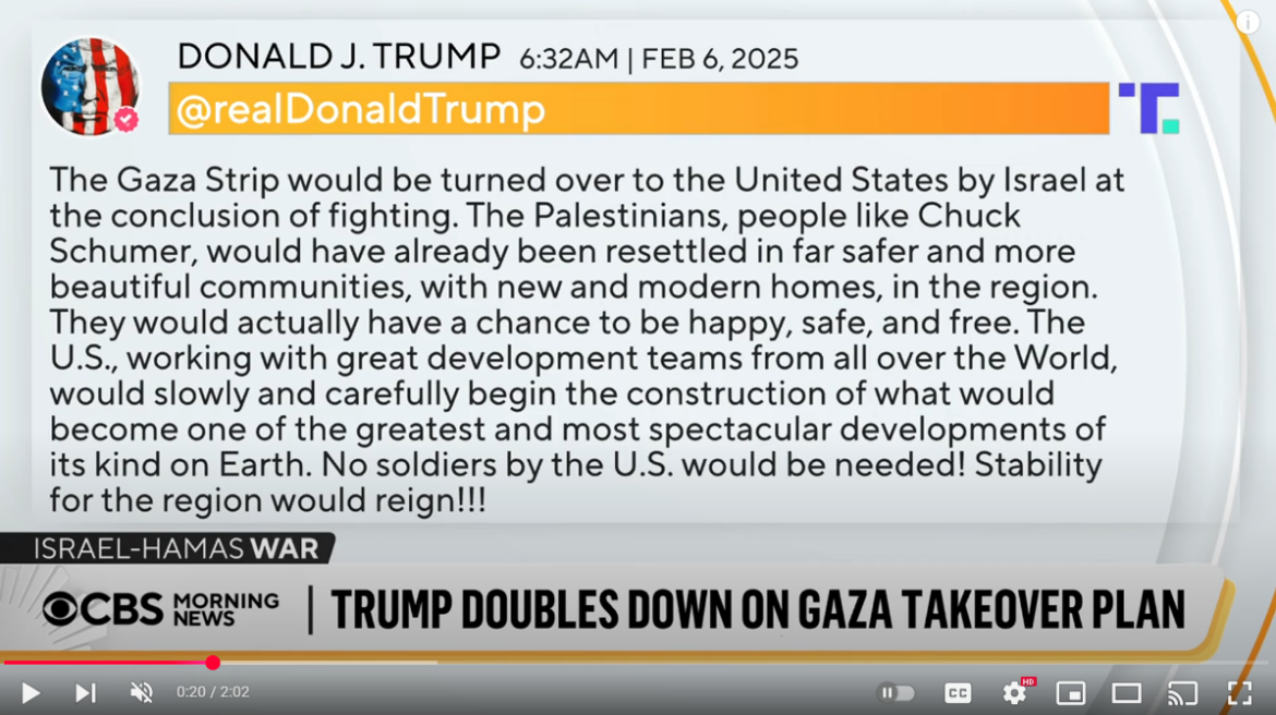 Pres. Trump Doubles Down on the U.S. Takeover of Gaza Strip Amid Global Criticism, & In-depth JNAP Analysis