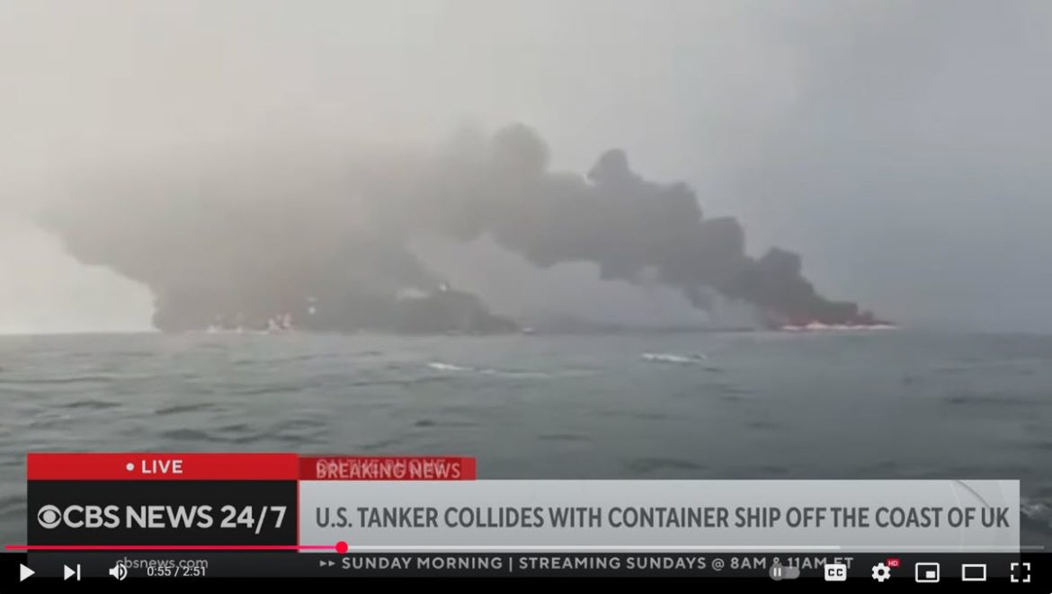 Catastrophic Collision in North Sea: Oil Tanker & Cargo Ship Ablaze, Environmental Fears Mount