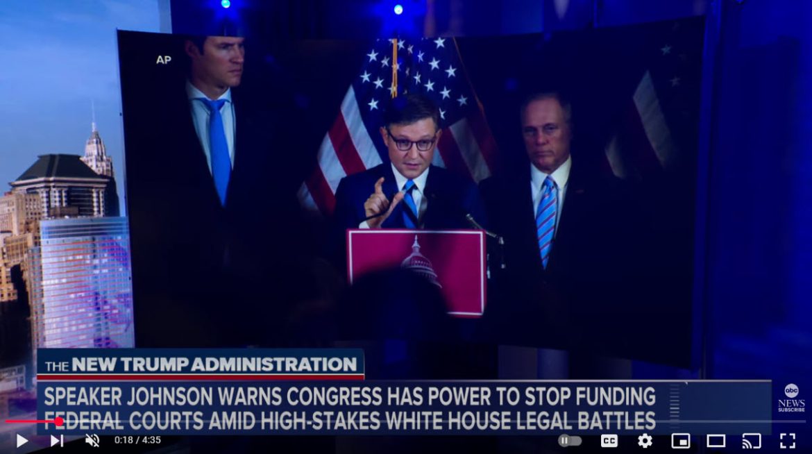 Speaker Mike Johnson Suggests Congressional Authority to Eliminate Federal District Courts Amid Judicial Challenges