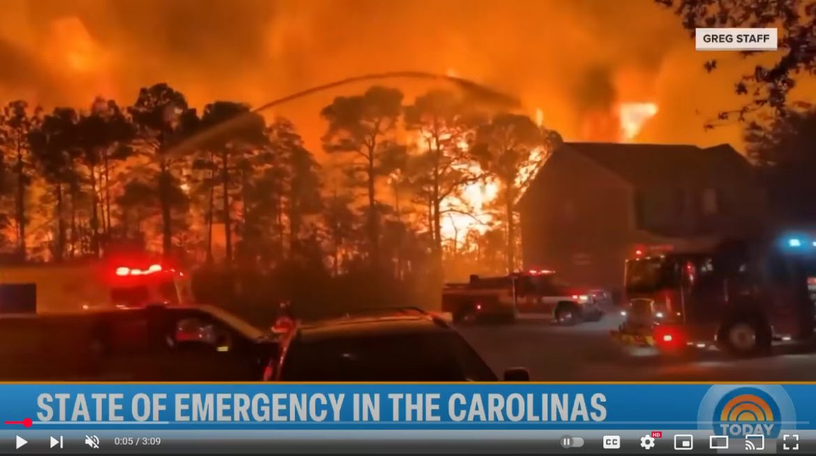 Wildfires Ravage the Carolinas, Prompting Evacuations and State of Emergency