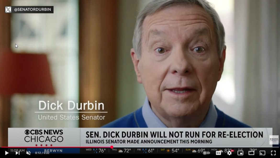 Senator Dick Durbin Announces Retirement, Will Not Seek Reelection in 2026 After Decades in Public Service
