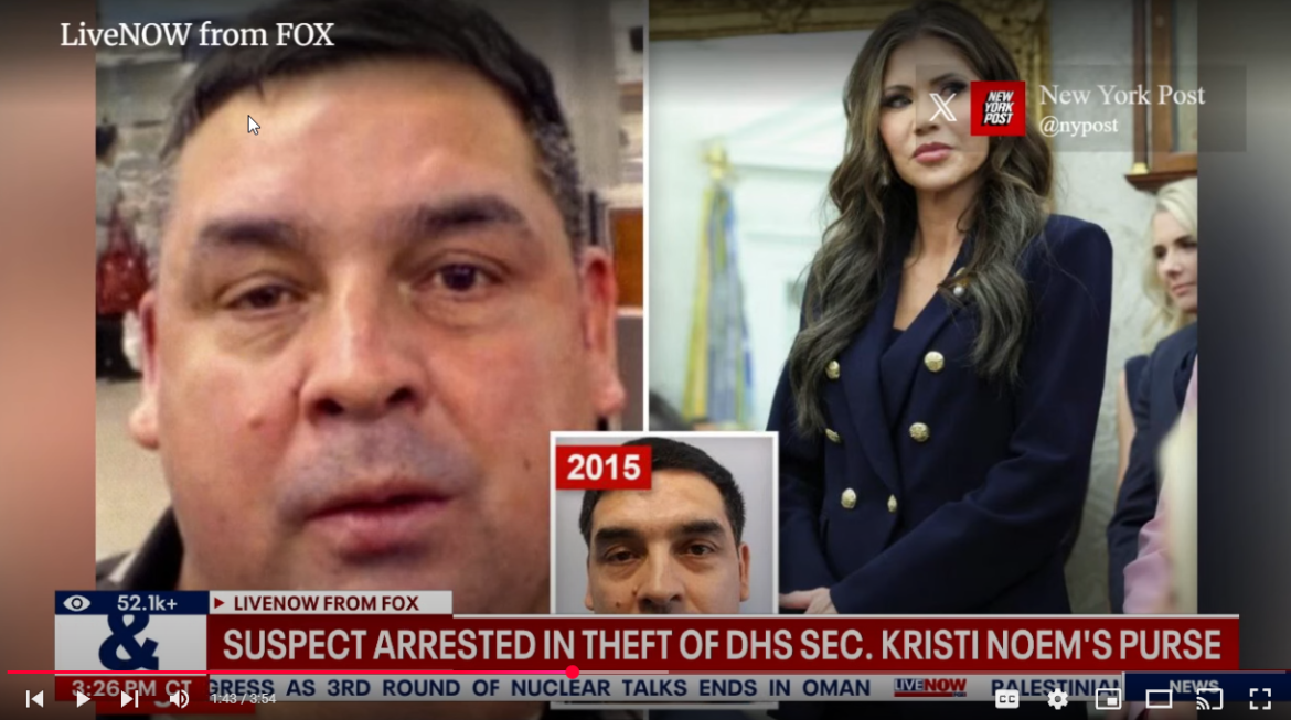 Suspect in Kristi Noem Purse Theft Faces Federal Charges Amid Illegal Immigration Allegations