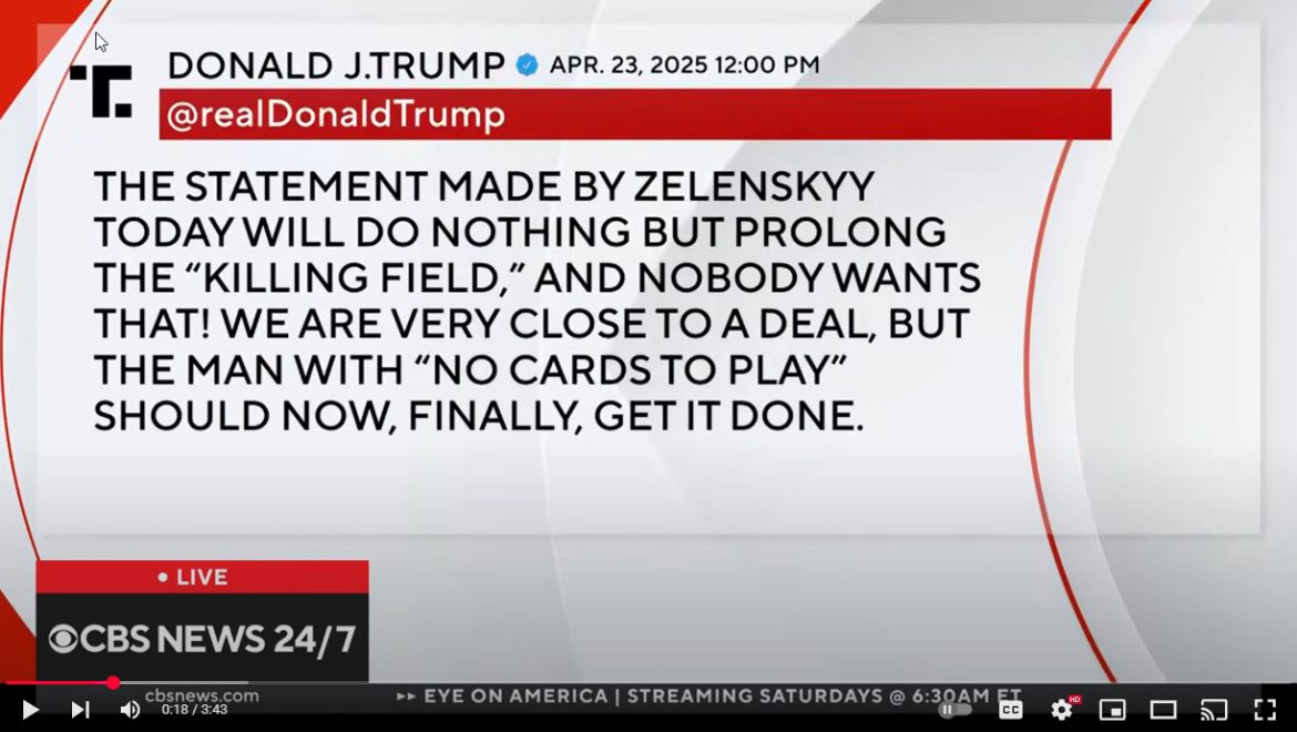 Trump Criticizes Zelensky for Rejecting Russia Talks, Urges Ukraine to Choose Peace Over Prolonged War