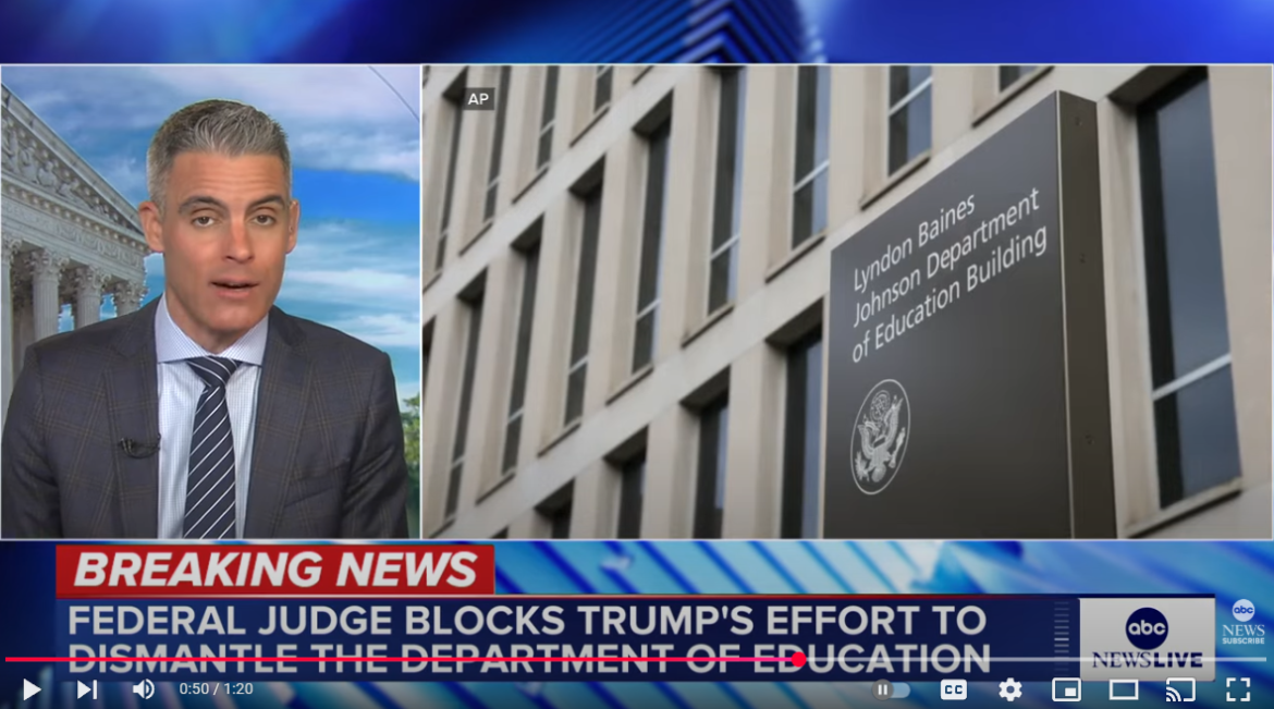Federal Judge Orders Trump Administration to Reinstate Over 1,300 Education Department Employees