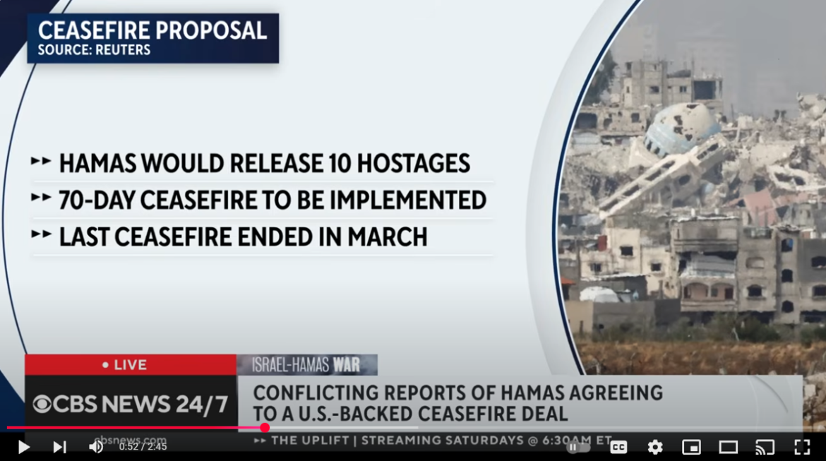 Israeli Airstrikes Kill Dozens in Gaza as Conflicting Reports Emerge Over U.S.-Backed Ceasefire Proposal