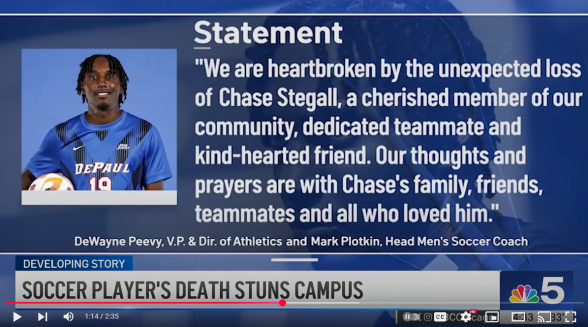 DePaul University Mourns the Sudden Loss of Soccer Player Chase Stegall